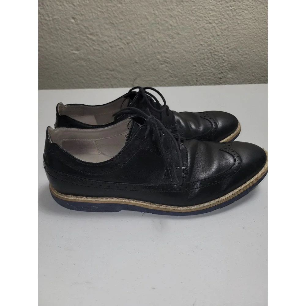 Clarks‎ Oxford Wingtip England Leather Dress Shoes Business Men's Size 9 Black